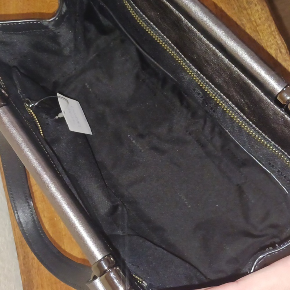 NWT Coach Metallic Silver Grace Bag With Coach Cherry Keychain 🍒 - Picture 14 of 16